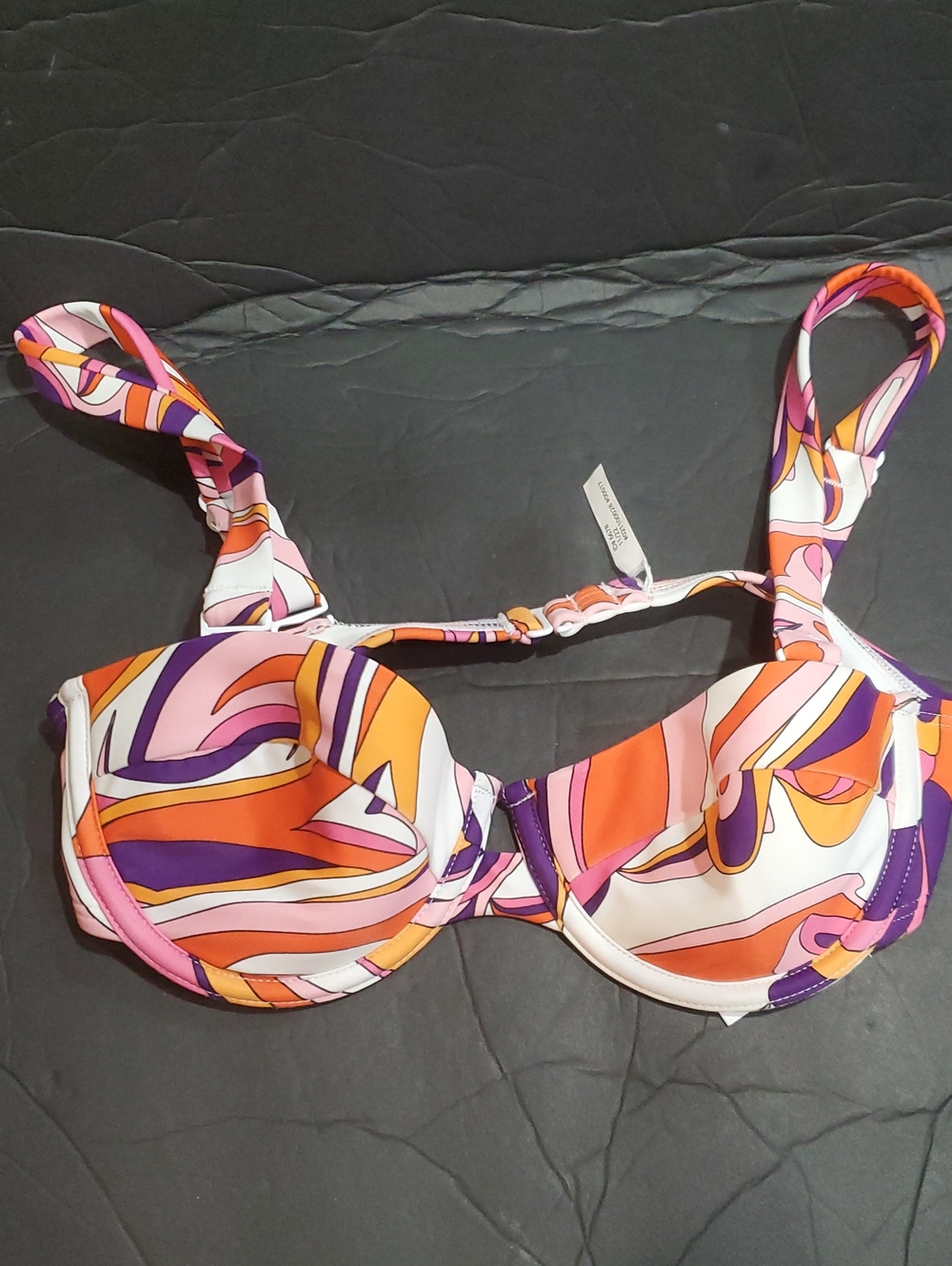 Express body contour abstract print balconette underwire swim bra size XS new
